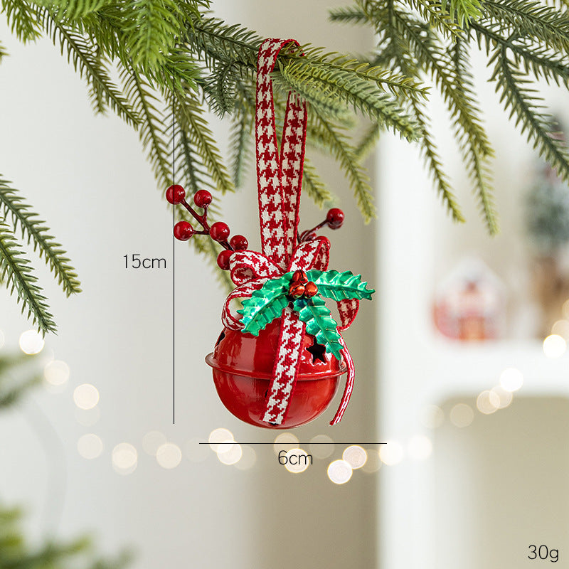 Christmas Bow Bells Ornament - Tree Wind Chime Hanging Decor for Holiday Window Display