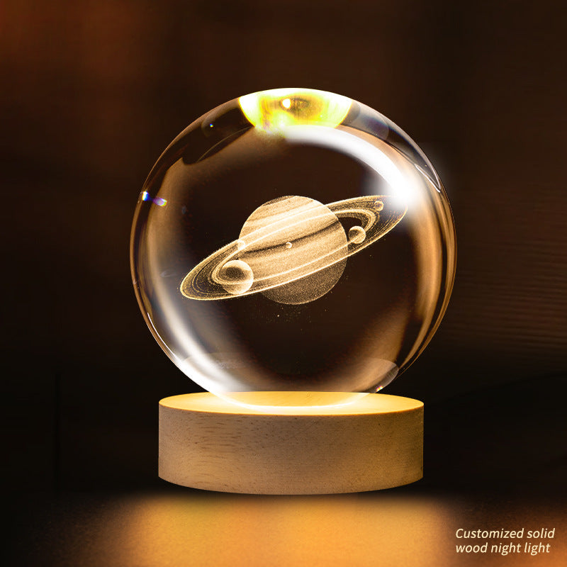 Support customization Crystal Ball Planet Shape Night Lamp for Bedside Table & Desktop Decorative Lighting Gift Souvenir