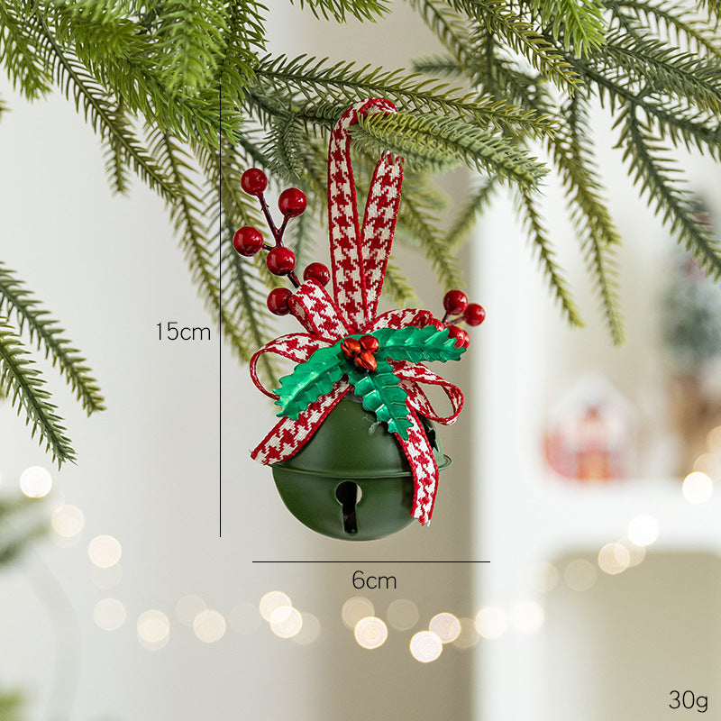 Christmas Bow Bells Ornament - Tree Wind Chime Hanging Decor for Holiday Window Display