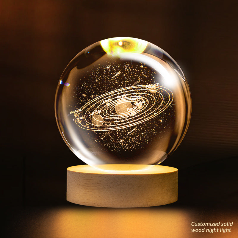Support customization Crystal Ball Planet Shape Night Lamp for Bedside Table & Desktop Decorative Lighting Gift Souvenir