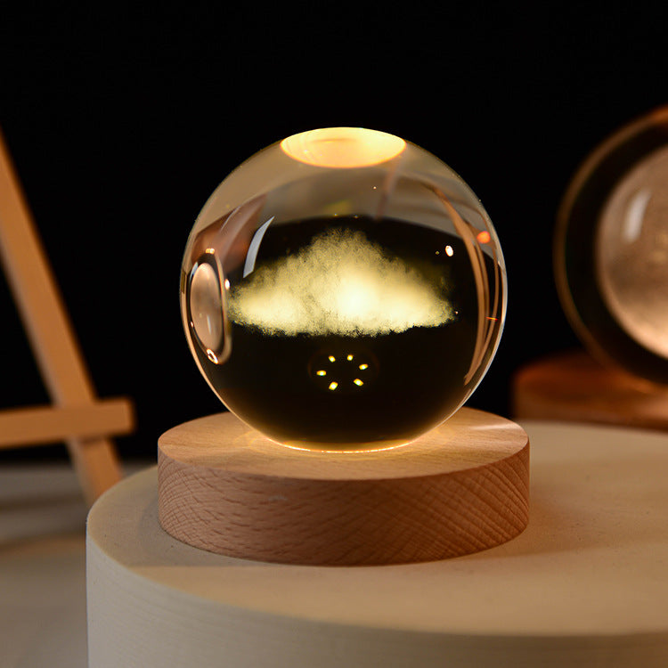 Support customization Crystal Ball Planet Shape Night Lamp for Bedside Table & Desktop Decorative Lighting Gift Souvenir
