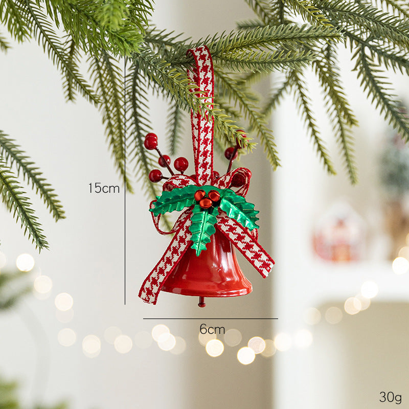 Christmas Bow Bells Ornament - Tree Wind Chime Hanging Decor for Holiday Window Display