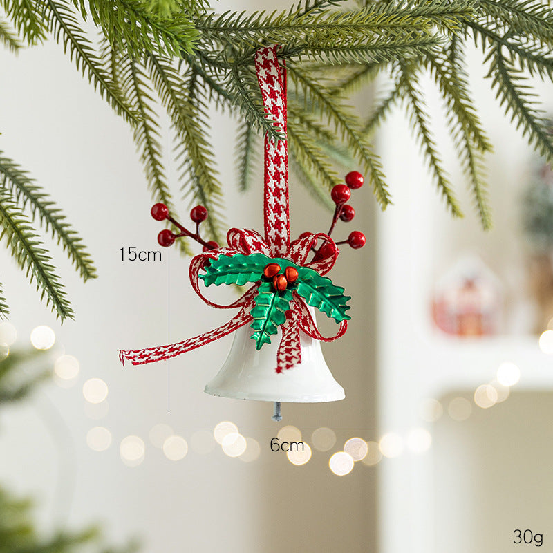 Christmas Bow Bells Ornament - Tree Wind Chime Hanging Decor for Holiday Window Display
