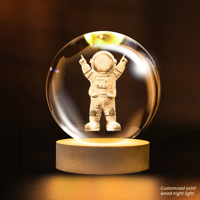 Support customization Crystal Ball Planet Shape Night Lamp for Bedside Table & Desktop Decorative Lighting Gift Souvenir