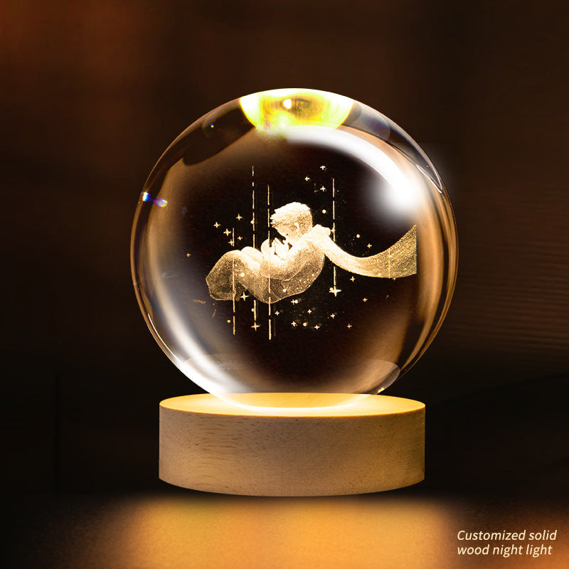 Support customization Crystal Ball Planet Shape Night Lamp for Bedside Table & Desktop Decorative Lighting Gift Souvenir