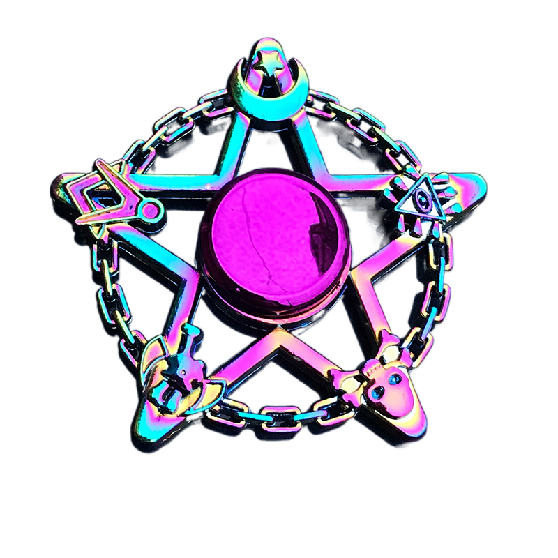 Ghost Series Rainbow Fidget Spinner - Metallic Cross & Star Designs