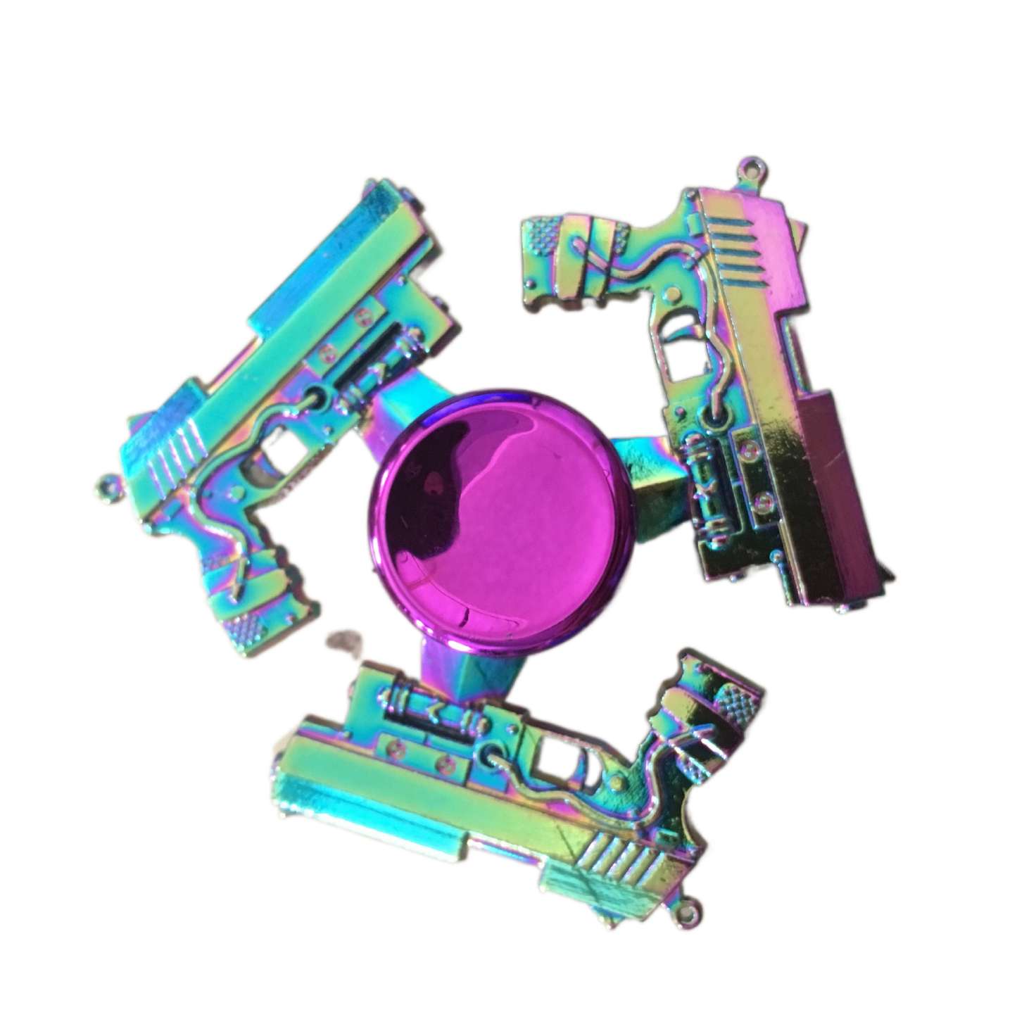 Tactical Bullet Fidget Spinner - Iridescent Metal with Smooth Grip