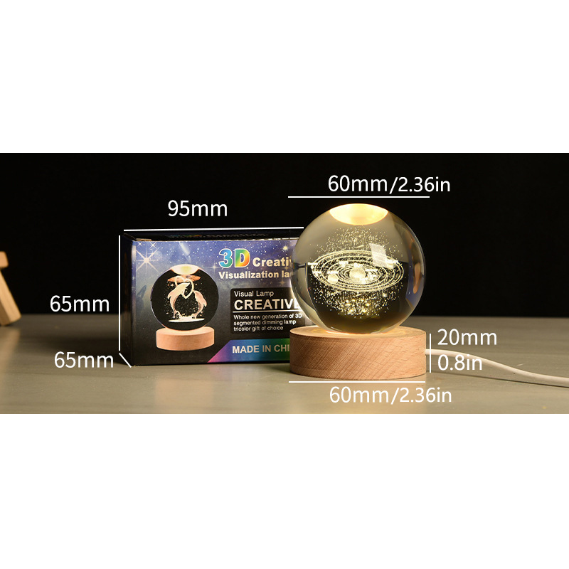 Support customization Crystal Ball Planet Shape Night Lamp for Bedside Table & Desktop Decorative Lighting Gift Souvenir