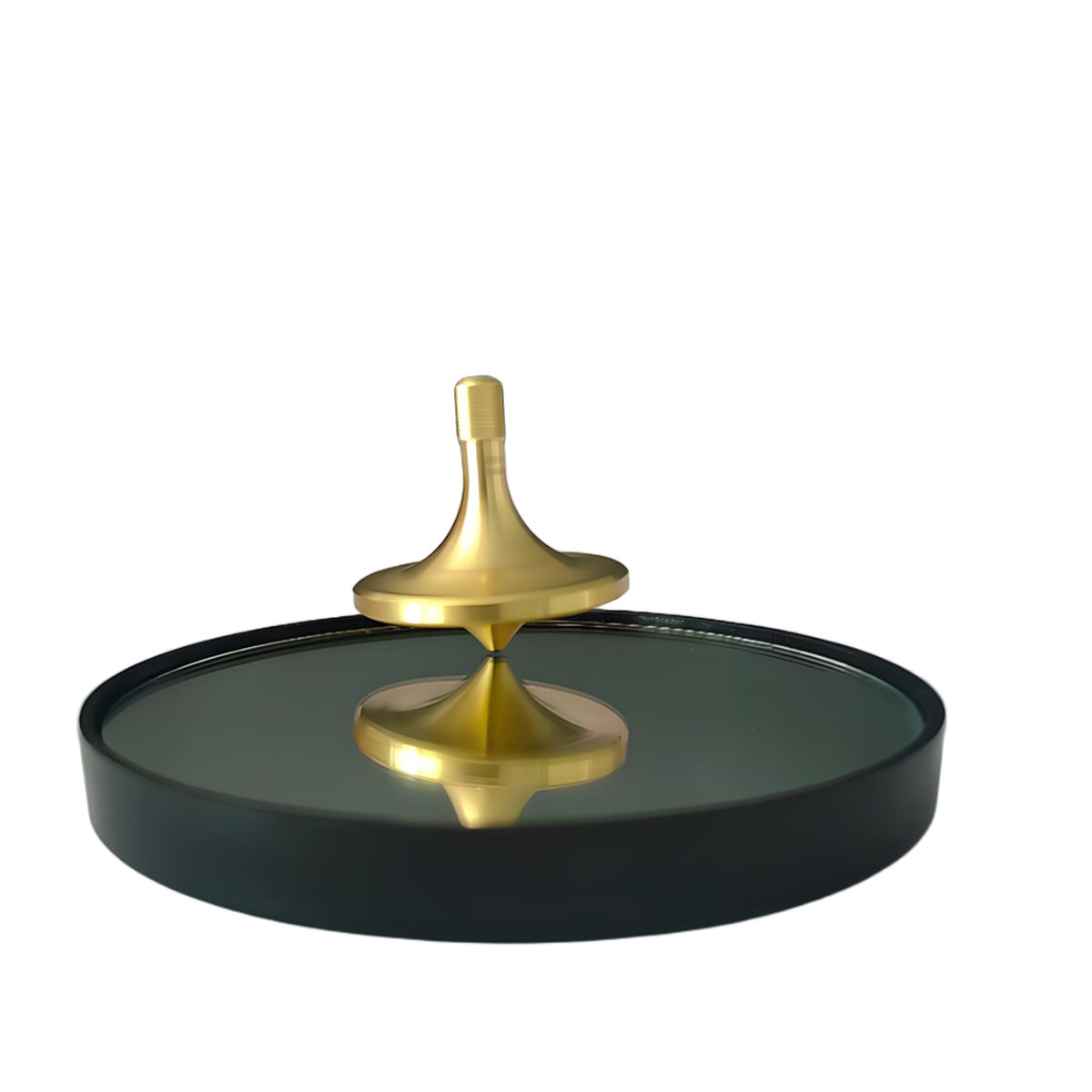 Brass Gyroscope High-Quality Precision Stress Relief Toy - Spins Over 12 Minutes, Includes Mirror Base & Storage Pouch