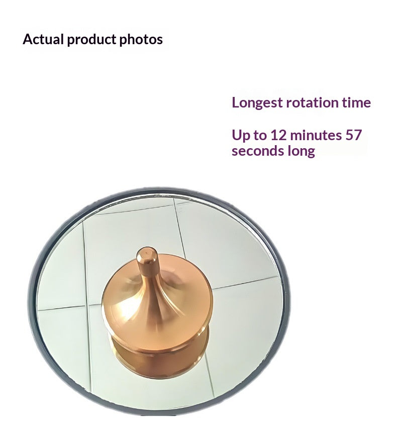 Brass Gyroscope High-Quality Precision Stress Relief Toy - Spins Over 12 Minutes, Includes Mirror Base & Storage Pouch