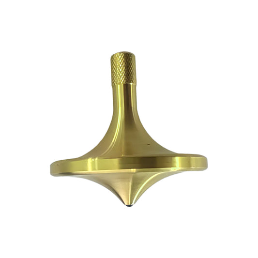 Brass Gyroscope High-Quality Precision Stress Relief Toy - Spins Over 12 Minutes, Includes Mirror Base & Storage Pouch