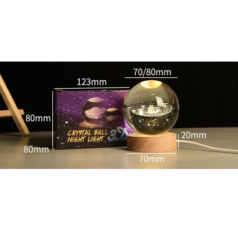 Support customization Crystal Ball Planet Shape Night Lamp for Bedside Table & Desktop Decorative Lighting Gift Souvenir