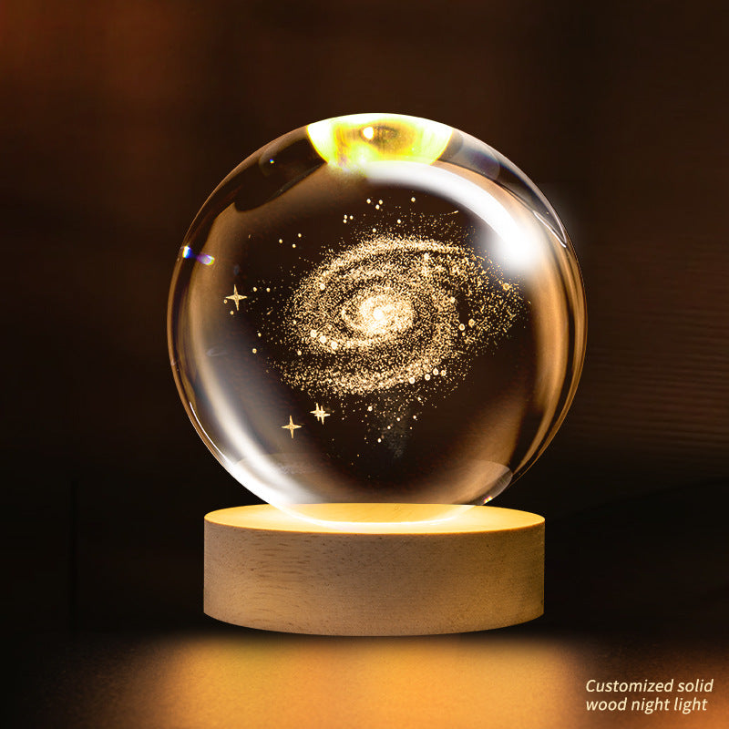 Support customization Crystal Ball Planet Shape Night Lamp for Bedside Table & Desktop Decorative Lighting Gift Souvenir