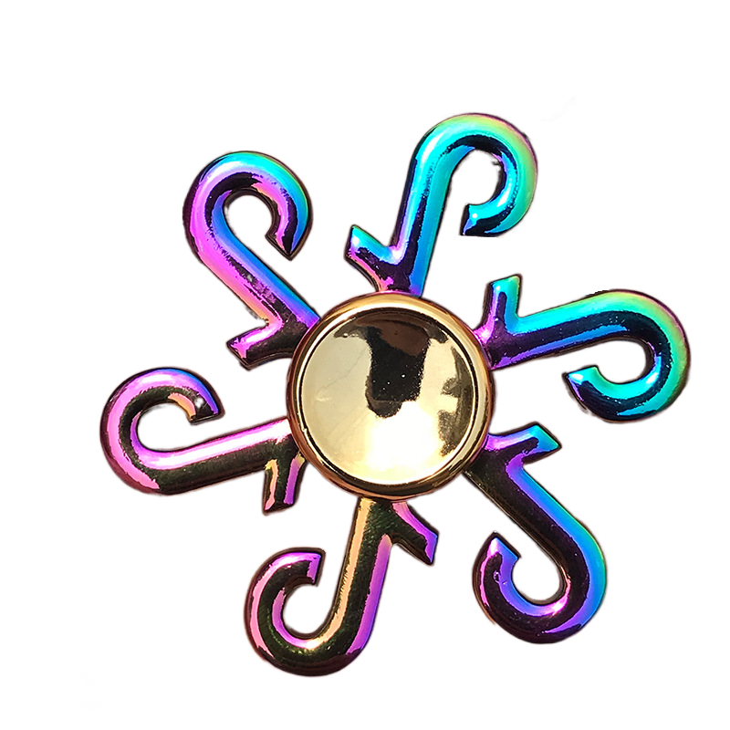 Iridescent Jewelry Fidget Spinner - Metallic Floral Design