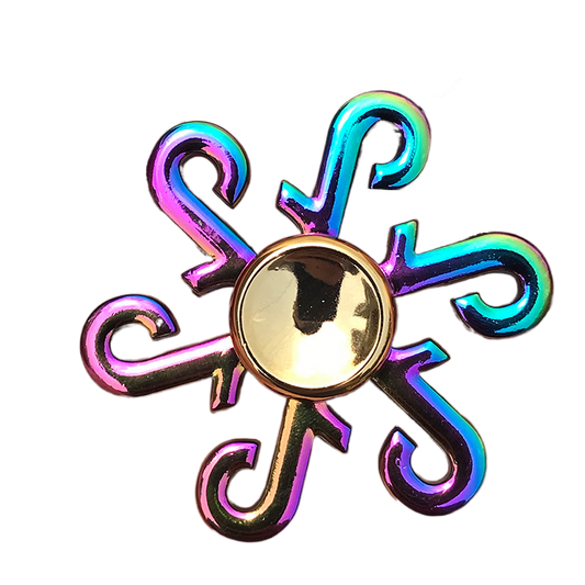 Iridescent Jewelry Fidget Spinner - Metallic Floral Design