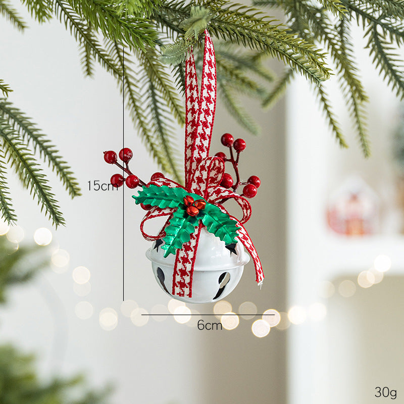 Christmas Bow Bells Ornament - Tree Wind Chime Hanging Decor for Holiday Window Display