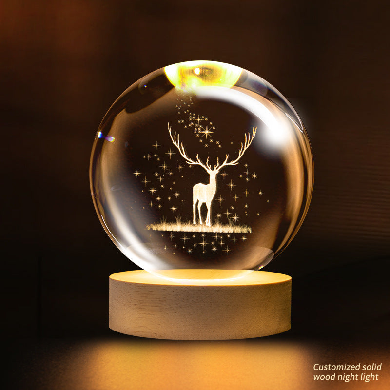 Support customization Crystal Ball Planet Shape Night Lamp for Bedside Table & Desktop Decorative Lighting Gift Souvenir
