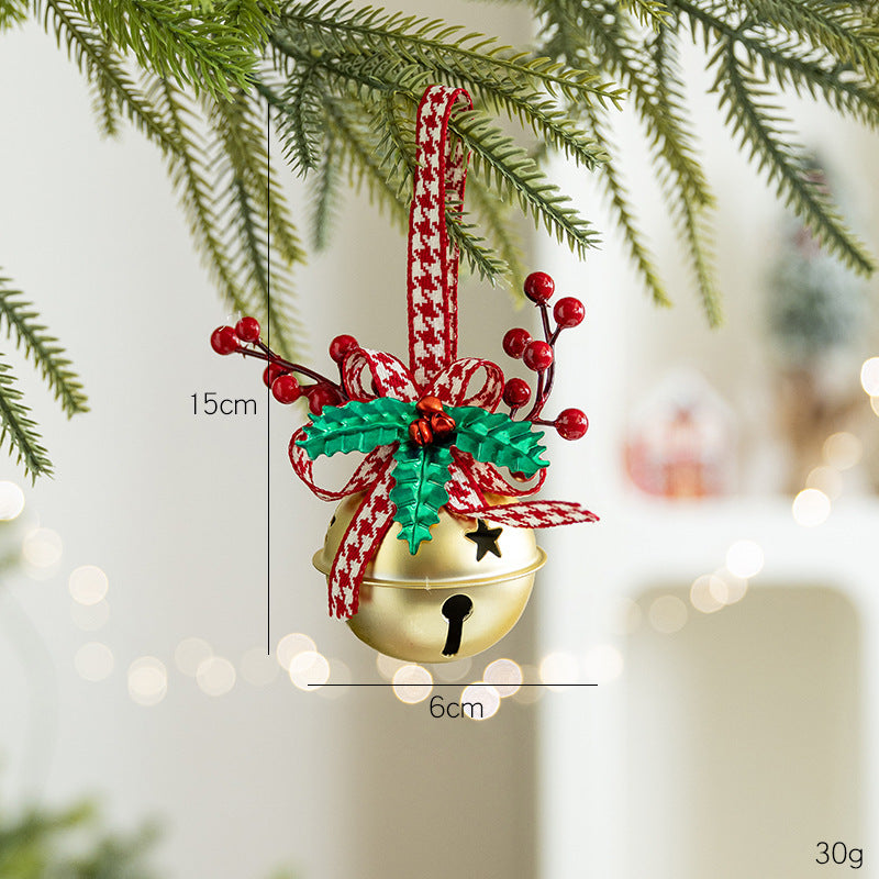 Christmas Bow Bells Ornament - Tree Wind Chime Hanging Decor for Holiday Window Display