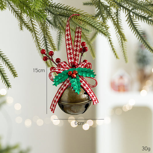 Christmas Bow Bells Ornament - Tree Wind Chime Hanging Decor for Holiday Window Display