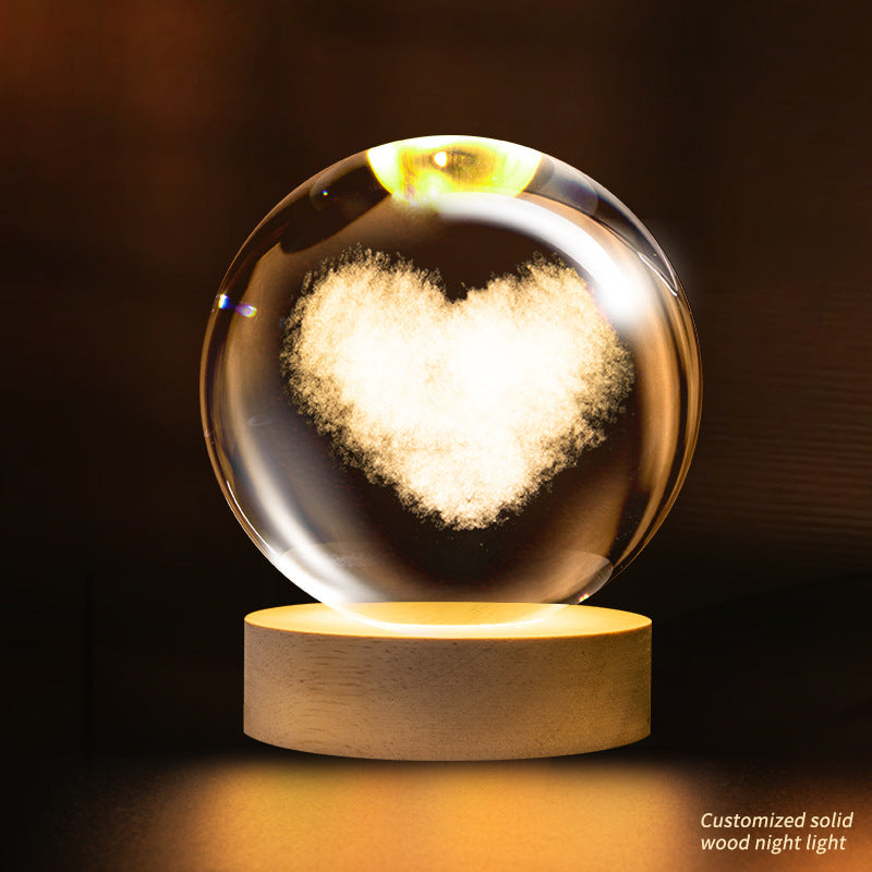 Support customization Crystal Ball Planet Shape Night Lamp for Bedside Table & Desktop Decorative Lighting Gift Souvenir