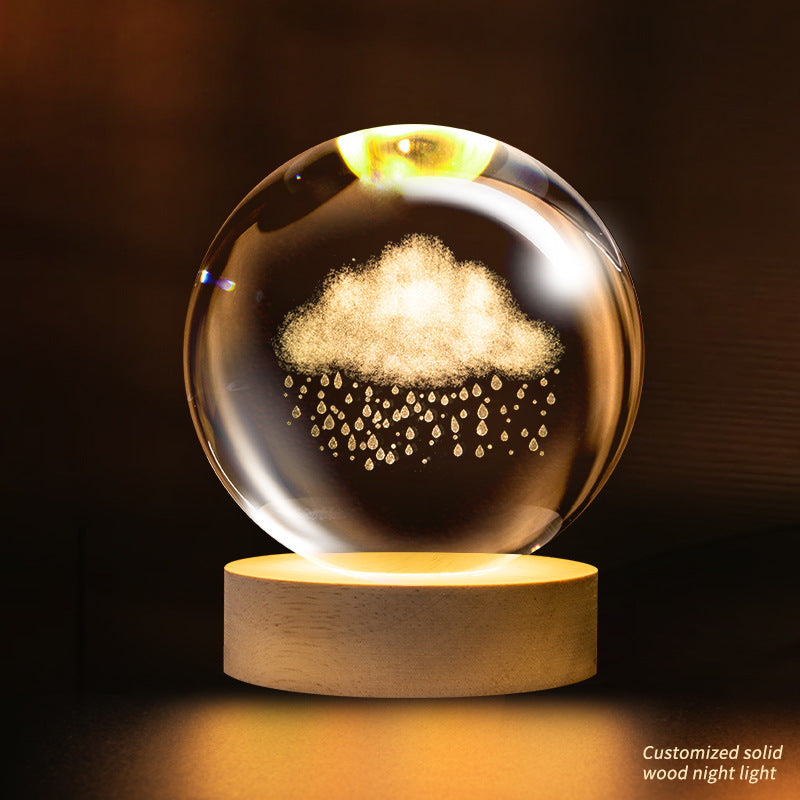 Support customization Crystal Ball Planet Shape Night Lamp for Bedside Table & Desktop Decorative Lighting Gift Souvenir