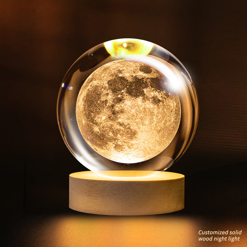 Support customization Crystal Ball Planet Shape Night Lamp for Bedside Table & Desktop Decorative Lighting Gift Souvenir