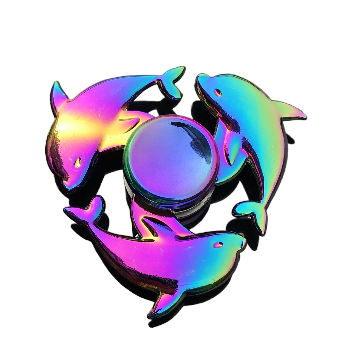 Oceanic Rainbow Fidget Spinner Collection - Metallic Sea Creatures with Smooth Grip Center