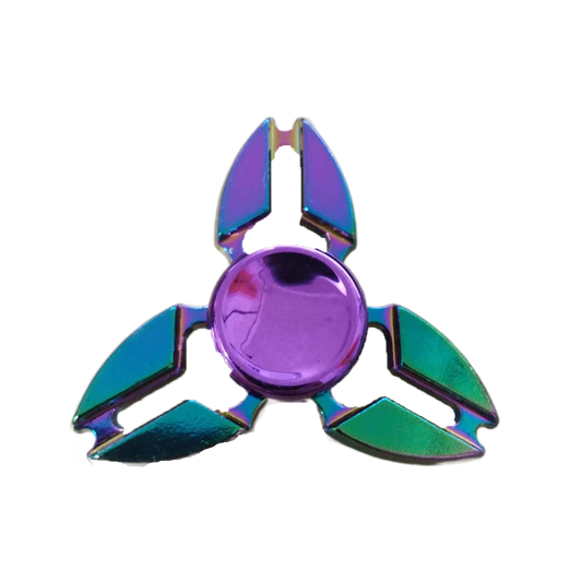 Oceanic Rainbow Fidget Spinner Collection - Metallic Sea Creatures with Smooth Grip Center