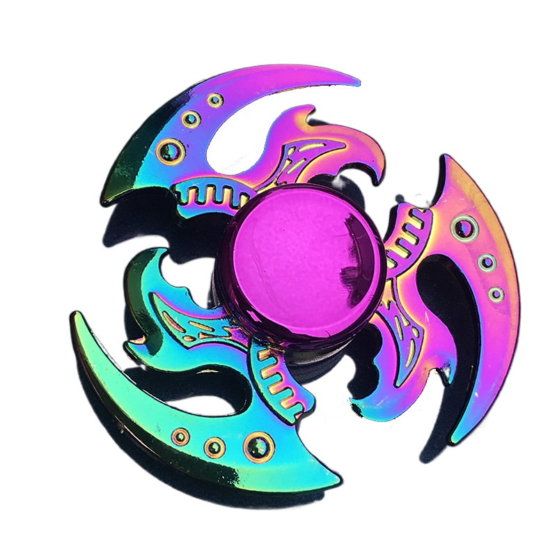 Tactical Rainbow Metal Fidget Spinner - Weapon Style with Smooth Grip