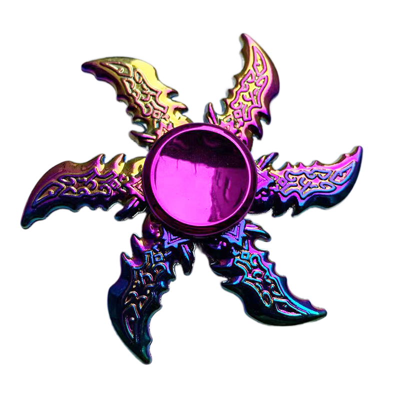Tactical Rainbow Metal Fidget Spinner - Weapon Style with Smooth Grip