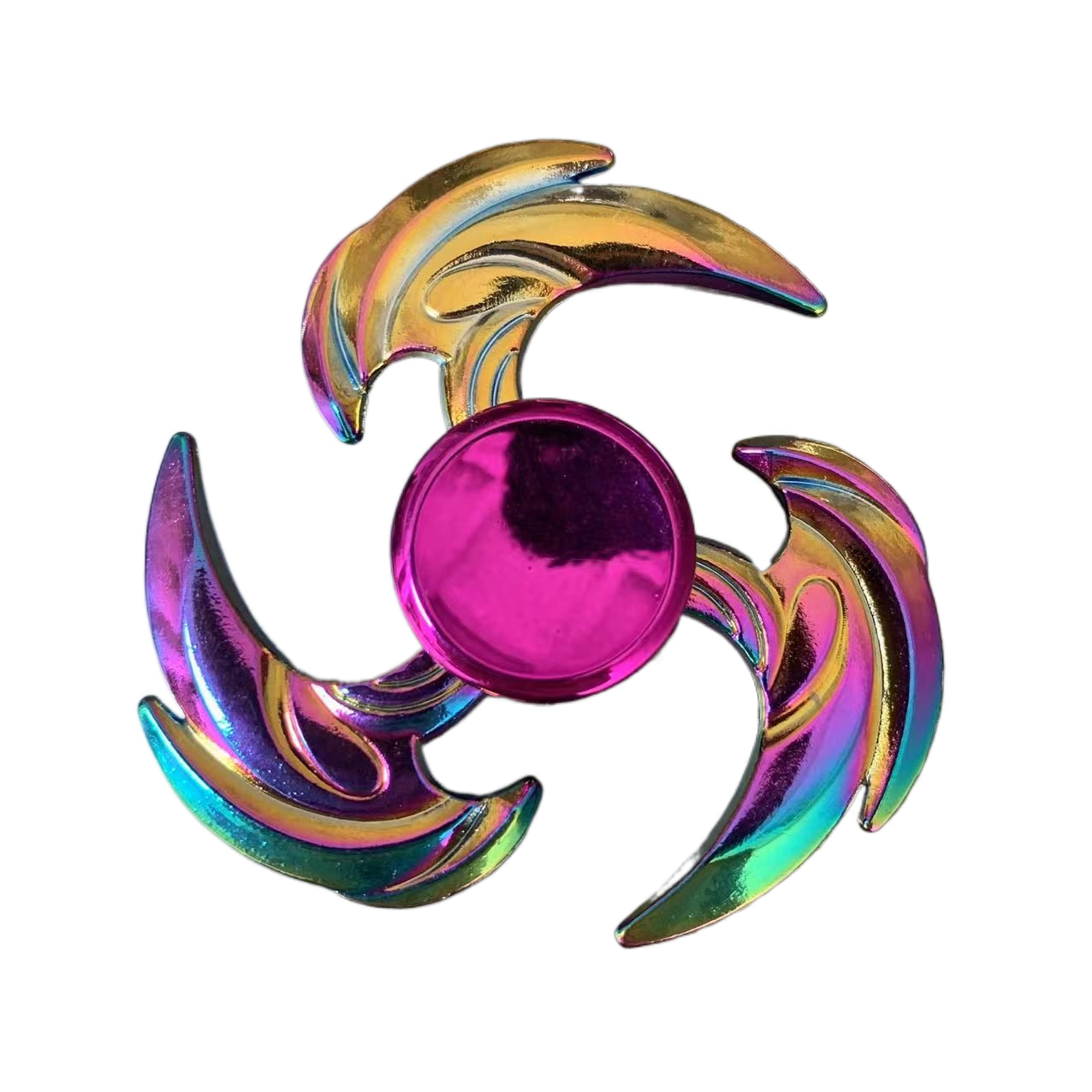 Tactical Rainbow Metal Fidget Spinner - Weapon Style with Smooth Grip