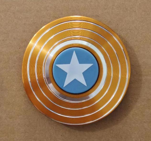 Classic Star & Rings Fidget Spinner - Red Blue Themed Metal Alloy Desktop Focus Toy