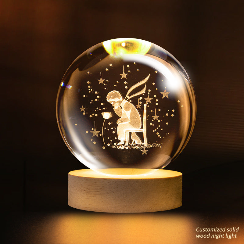 Support customization Crystal Ball Planet Shape Night Lamp for Bedside Table & Desktop Decorative Lighting Gift Souvenir