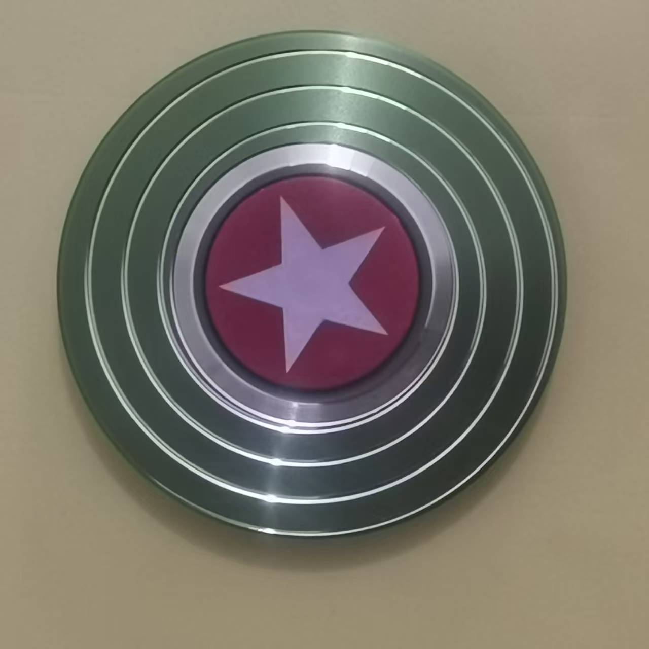 Classic Star & Rings Fidget Spinner - Red Blue Themed Metal Alloy Desktop Focus Toy