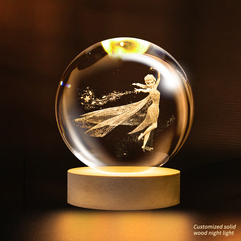 Support customization Crystal Ball Planet Shape Night Lamp for Bedside Table & Desktop Decorative Lighting Gift Souvenir
