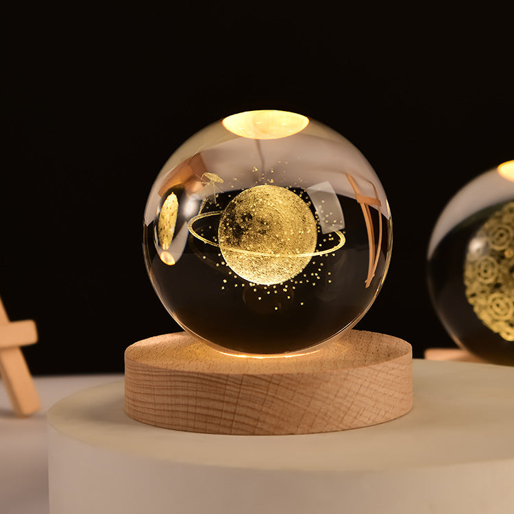 Support customization Crystal Ball Planet Shape Night Lamp for Bedside Table & Desktop Decorative Lighting Gift Souvenir