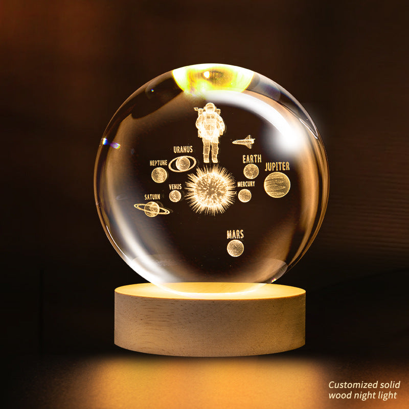 Support customization Crystal Ball Planet Shape Night Lamp for Bedside Table & Desktop Decorative Lighting Gift Souvenir