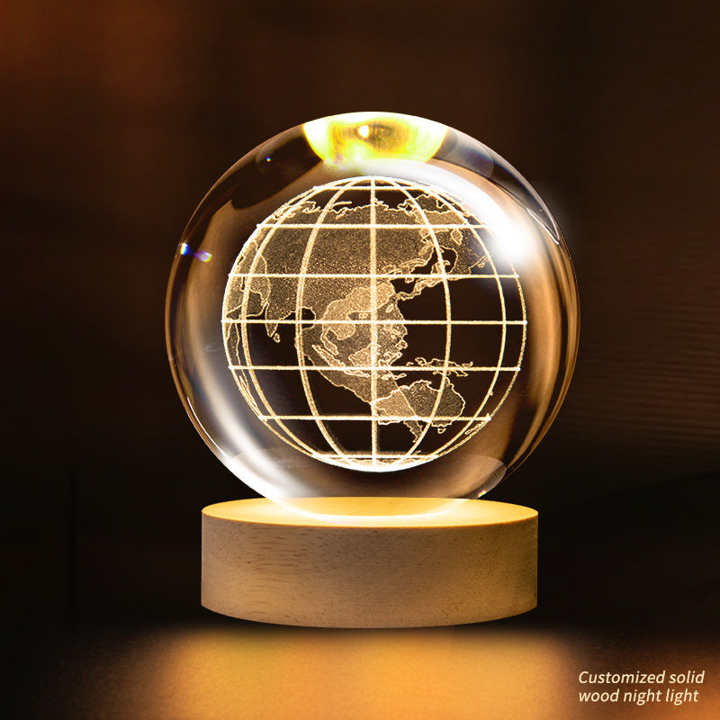 Support customization Crystal Ball Planet Shape Night Lamp for Bedside Table & Desktop Decorative Lighting Gift Souvenir