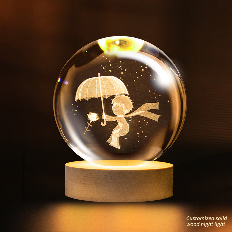 Support customization Crystal Ball Planet Shape Night Lamp for Bedside Table & Desktop Decorative Lighting Gift Souvenir