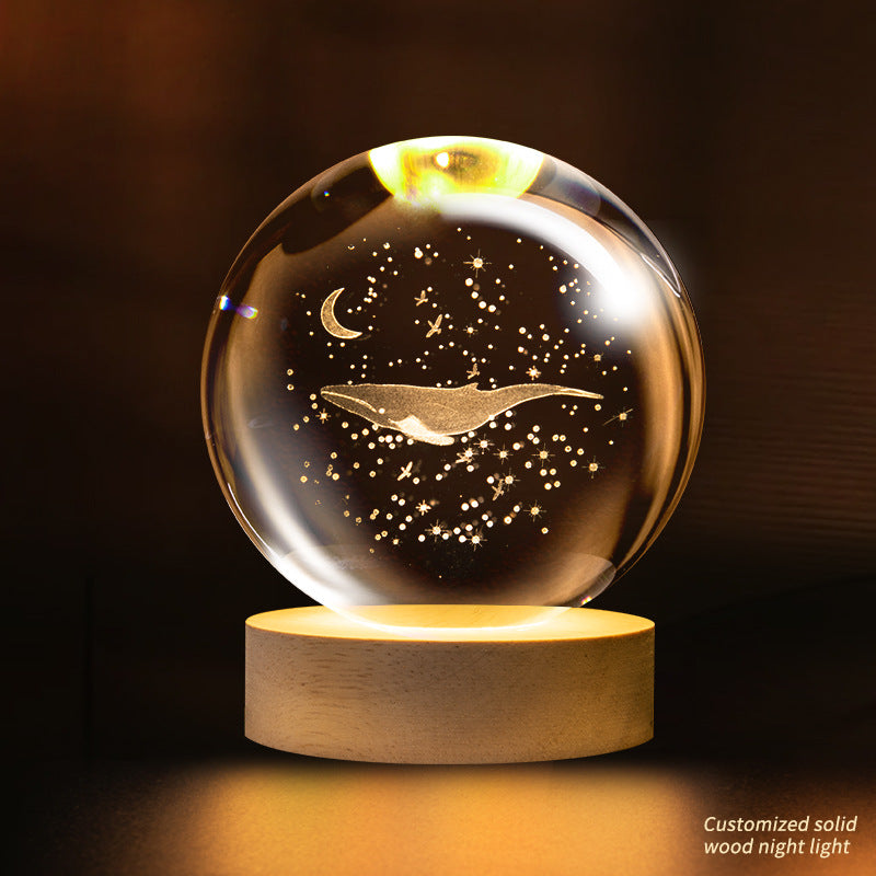 Support customization Crystal Ball Planet Shape Night Lamp for Bedside Table & Desktop Decorative Lighting Gift Souvenir