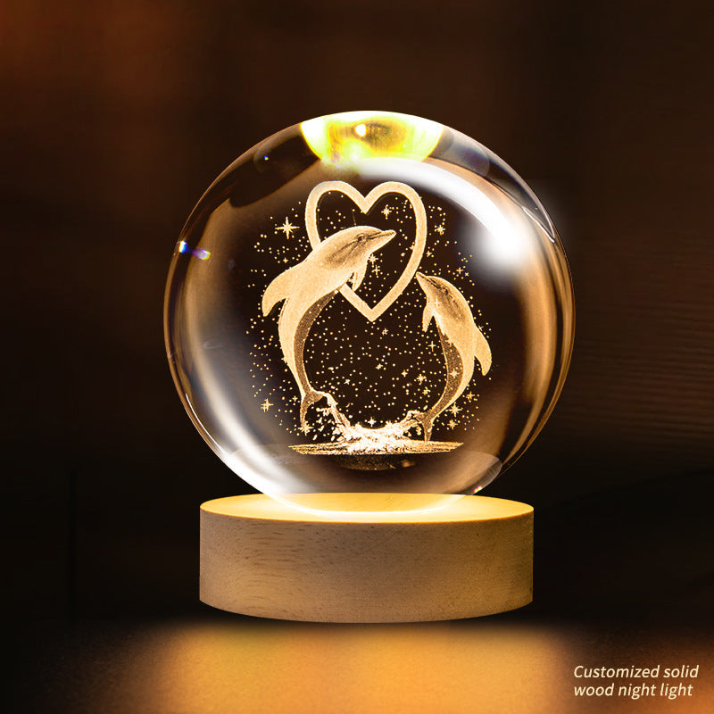 Support customization Crystal Ball Planet Shape Night Lamp for Bedside Table & Desktop Decorative Lighting Gift Souvenir