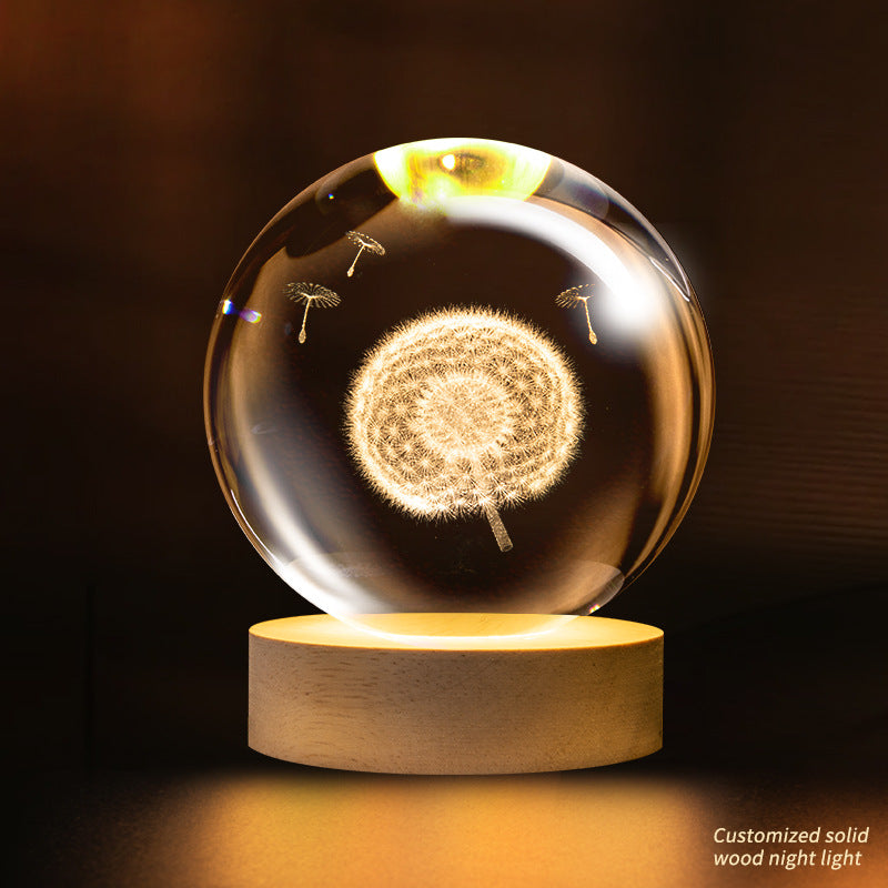 Support customization Crystal Ball Planet Shape Night Lamp for Bedside Table & Desktop Decorative Lighting Gift Souvenir