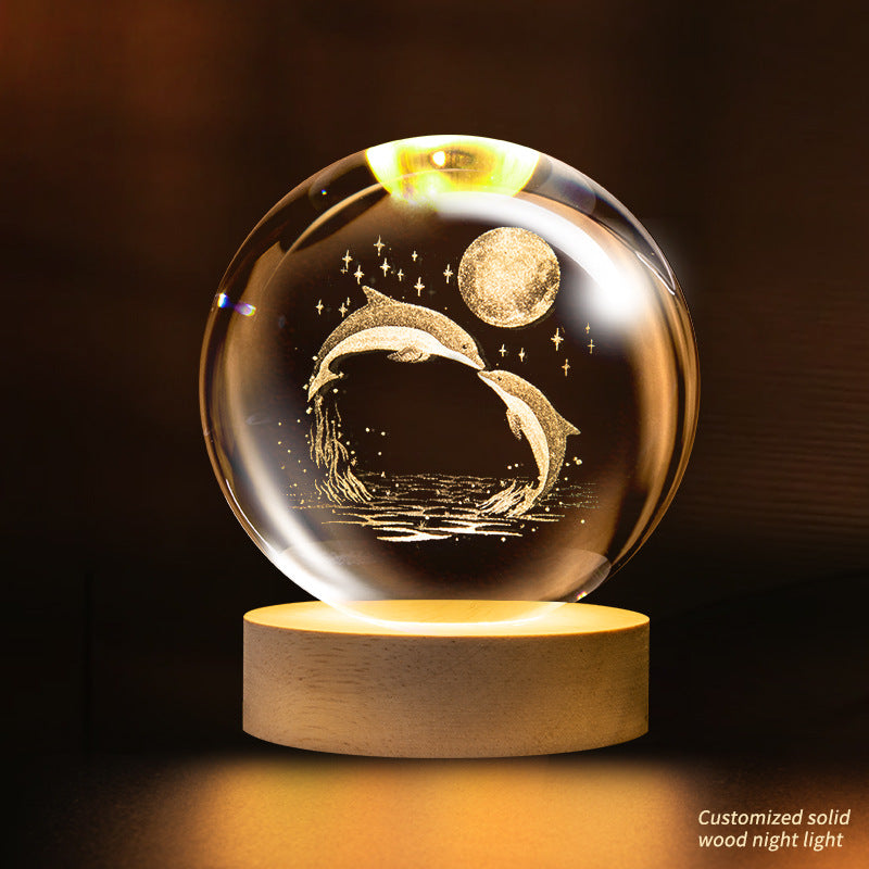 Support customization Crystal Ball Planet Shape Night Lamp for Bedside Table & Desktop Decorative Lighting Gift Souvenir