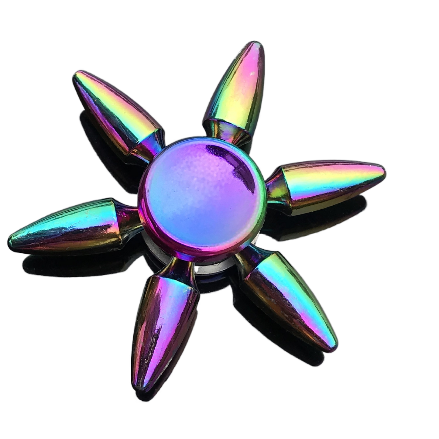 Tactical Bullet Fidget Spinner - Iridescent Metal with Smooth Grip