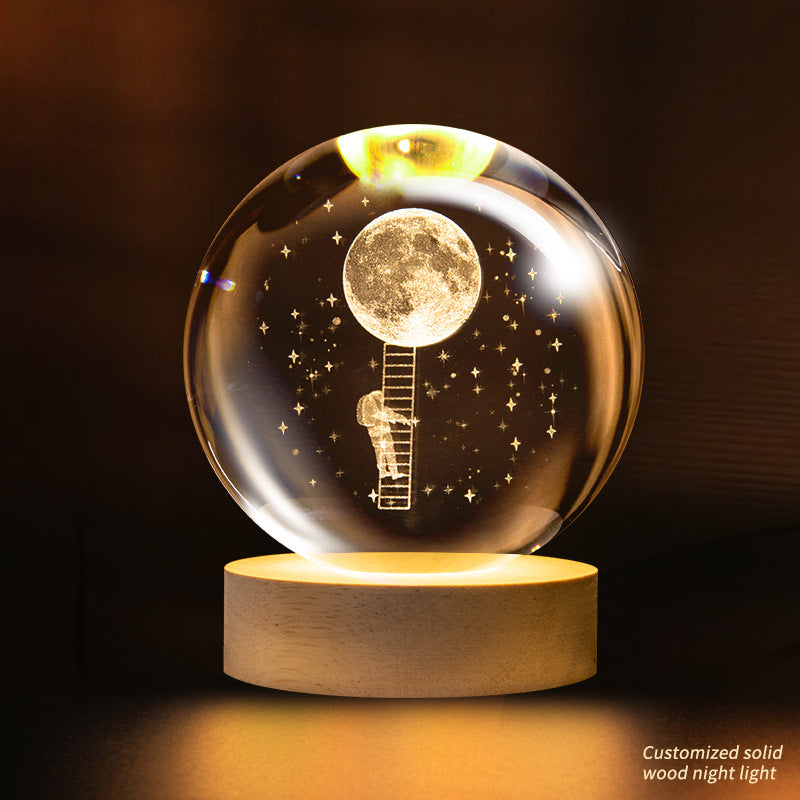 Support customization Crystal Ball Planet Shape Night Lamp for Bedside Table & Desktop Decorative Lighting Gift Souvenir