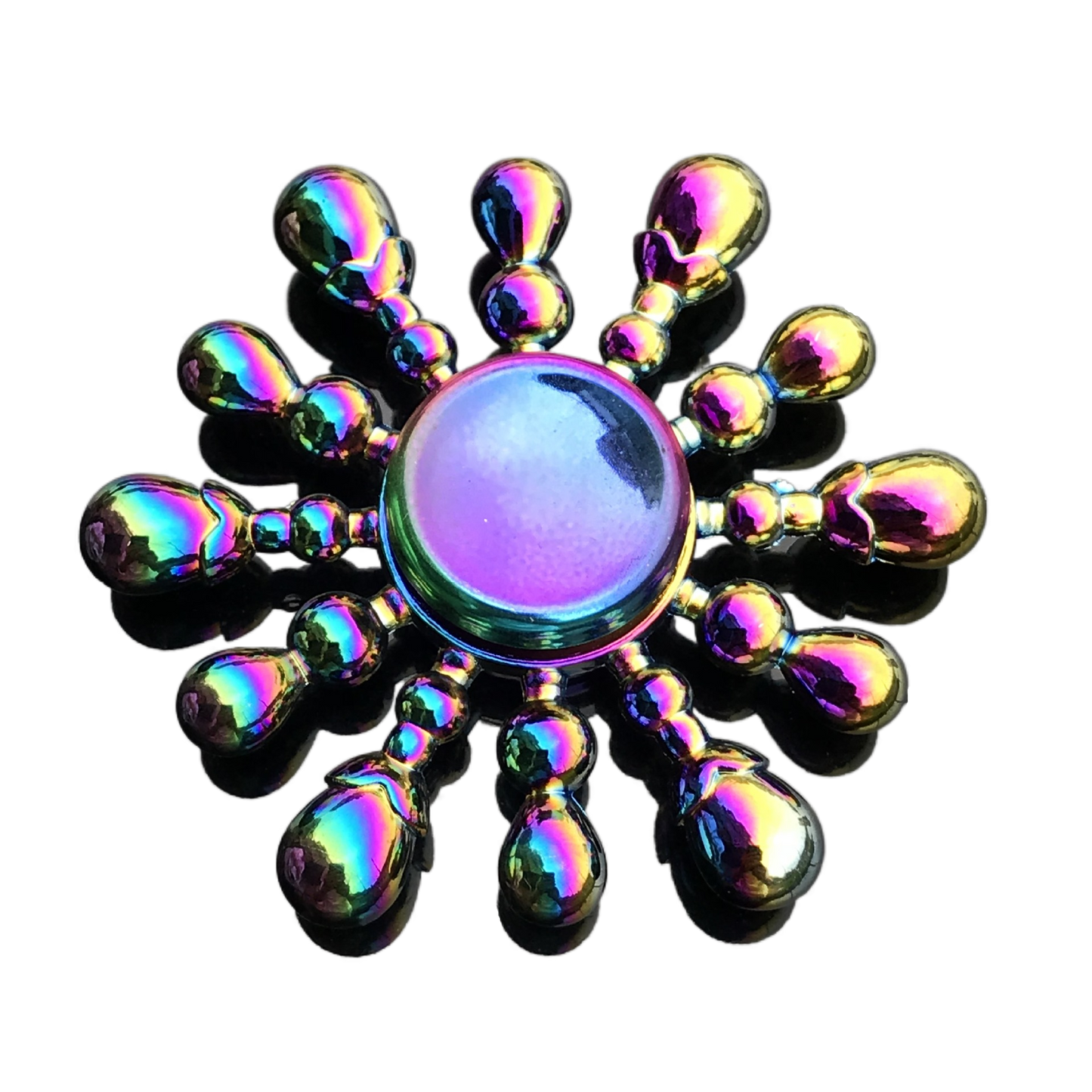Iridescent Jewelry Fidget Spinner - Metallic Floral Design
