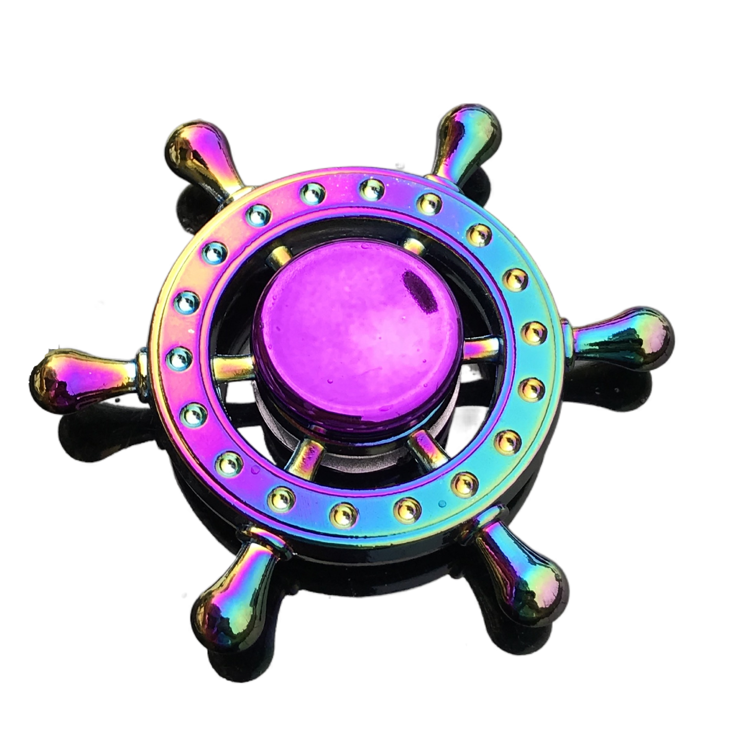 Oceanic Rainbow Fidget Spinner Collection - Metallic Sea Creatures with Smooth Grip Center