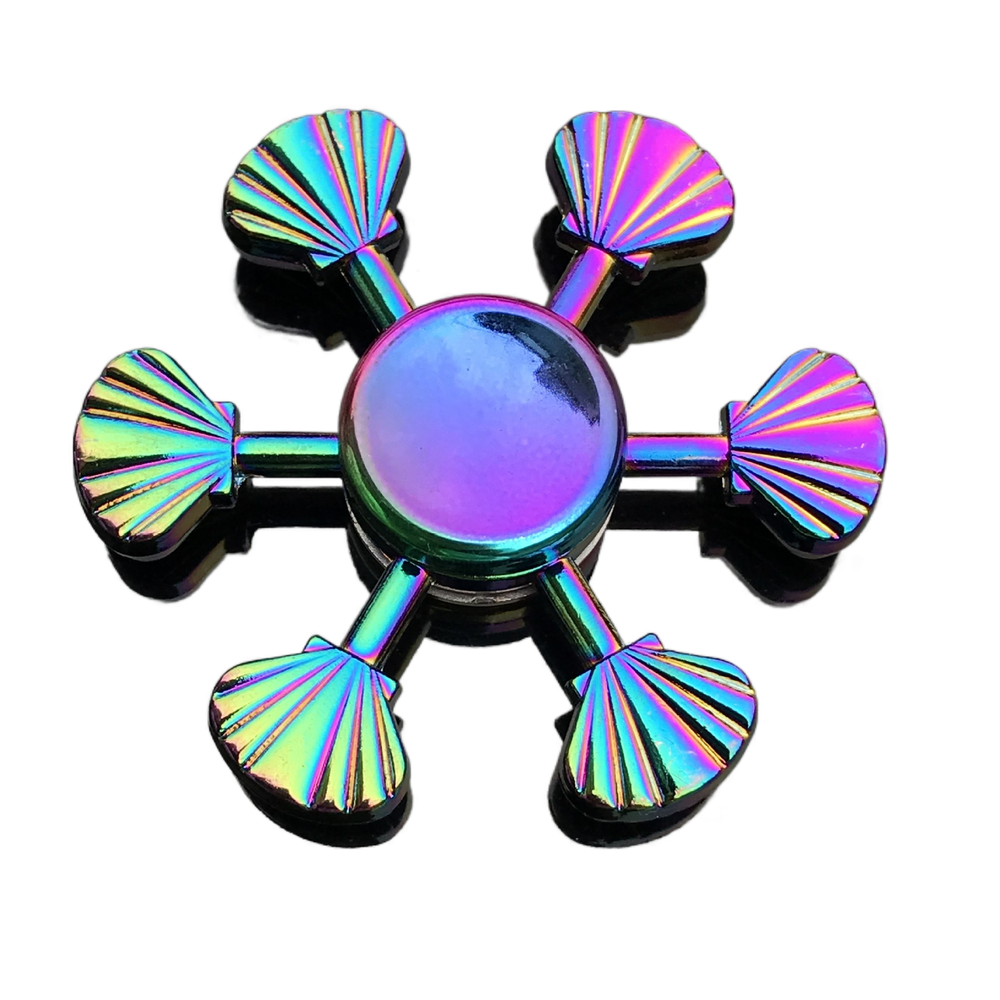Oceanic Rainbow Fidget Spinner Collection - Metallic Sea Creatures with Smooth Grip Center