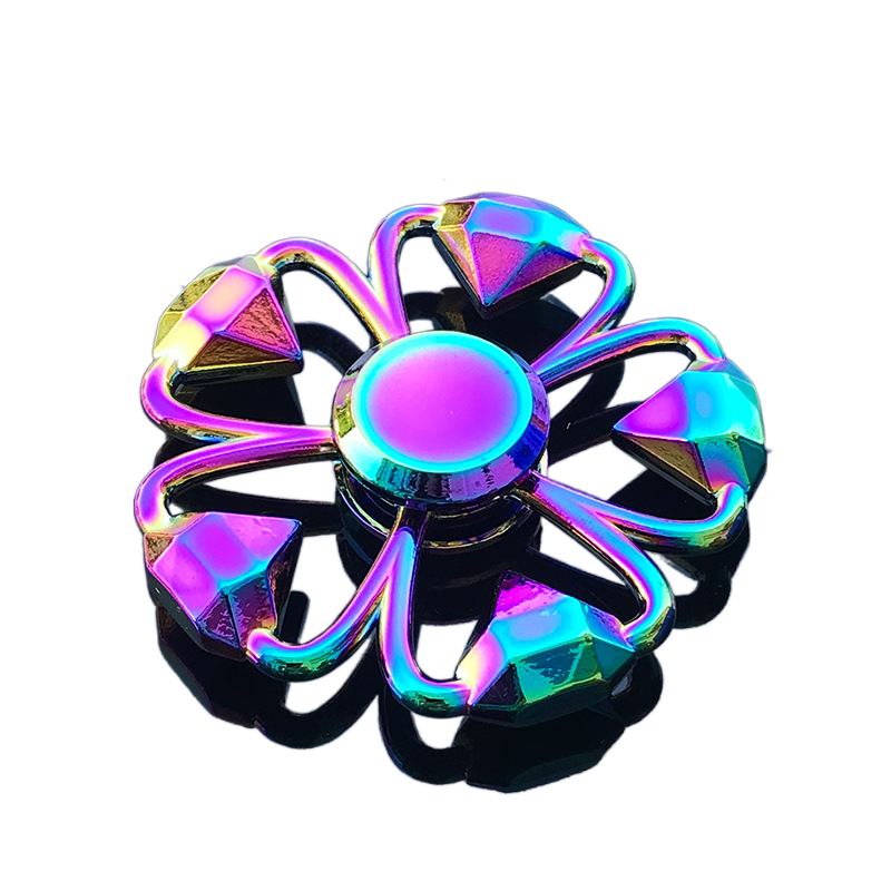Iridescent Jewelry Fidget Spinner - Metallic Floral Design