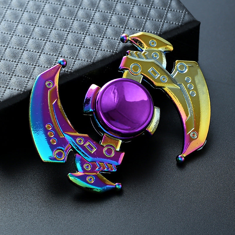 Tactical Rainbow Metal Fidget Spinner - Weapon Style with Smooth Grip